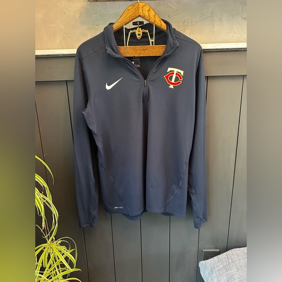 Nike Other - Nike Dri Fit Navy Blue MN Twins Quarter-Zip‎ Top size Large